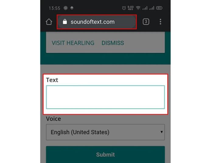 Sử dụng trang SoundofText