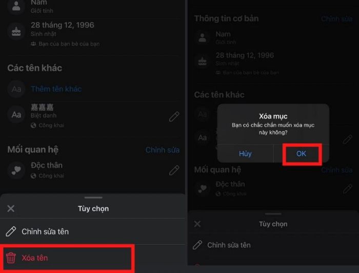 Hướng dẫn xóa biệt danh trên Facebook