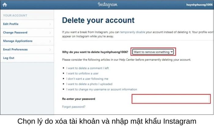 Hướng dẫn xóa vĩnh viễn tài khoản Instagram
