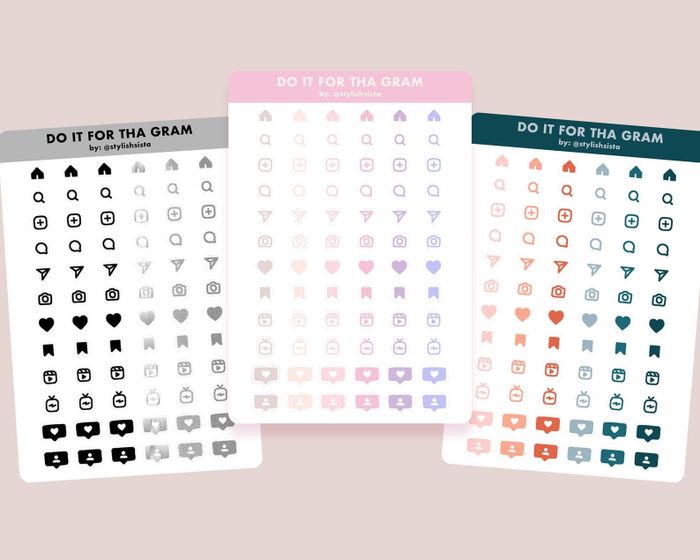 The planner stickers available in three color options