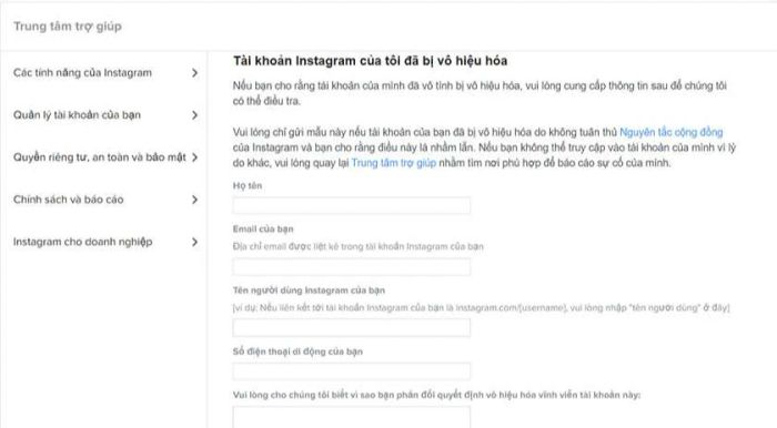 Cách khôi phục tài khoản Instagram sau khi đã khóa