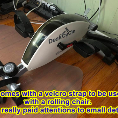 A reviewer photo of the cycle, with the caption 