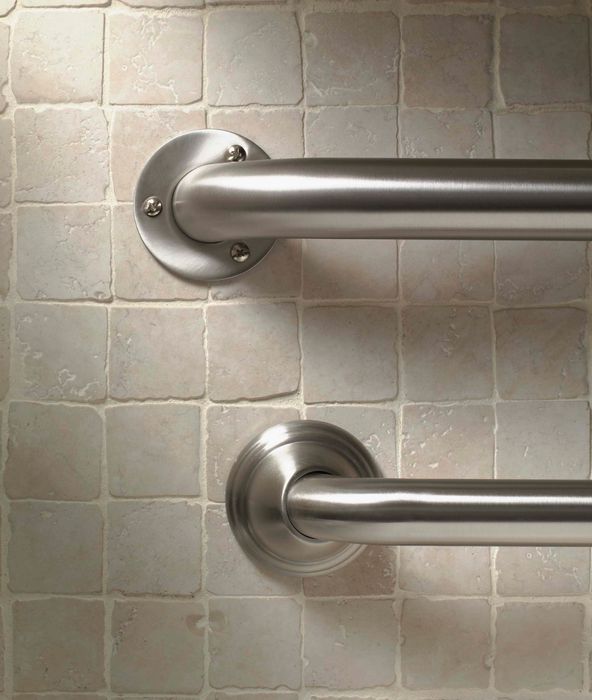 the stainless steel grab bars