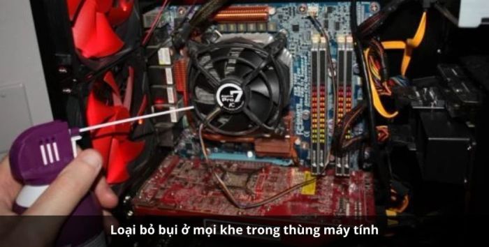 Làm sạch bên trong thùng máy tính để bàn