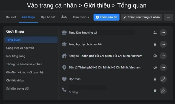 Ẩn số điện thoại trên Facebook từ máy tính