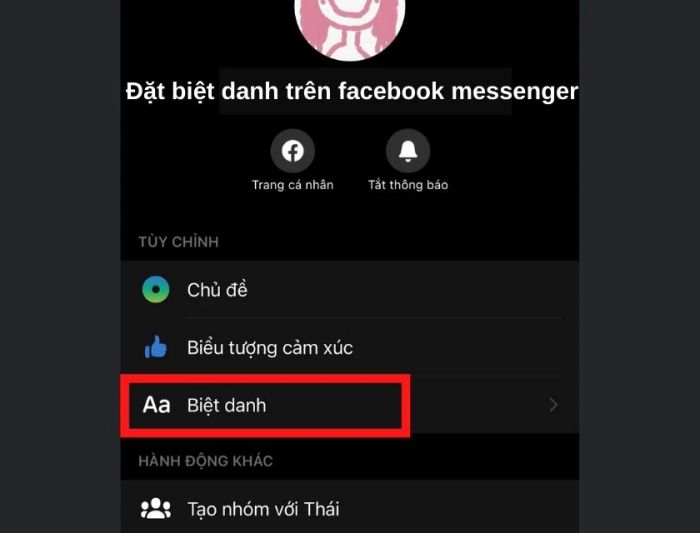 Chọn biệt danh mà bạn muốn sử dụng