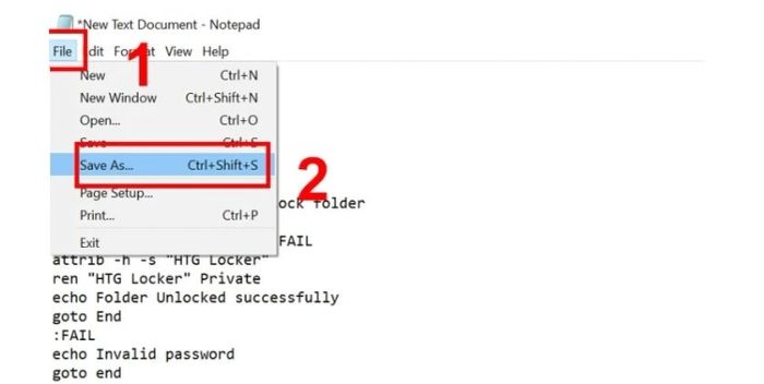 Chọn Save As để lưu lại file