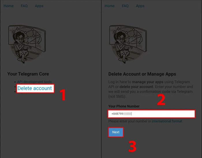Xóa tài khoản Telegram ngay lập tức và vĩnh viễn