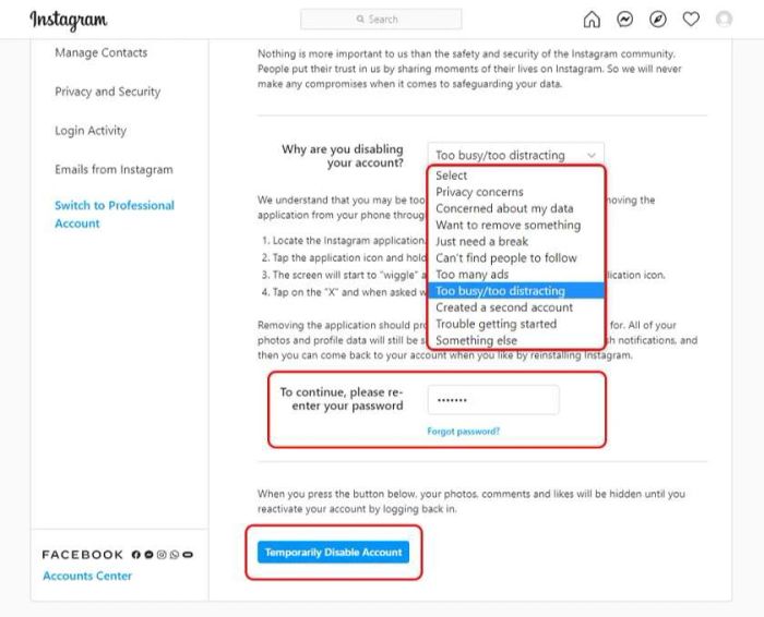 Hướng dẫn cách khóa Instagram trên máy tính