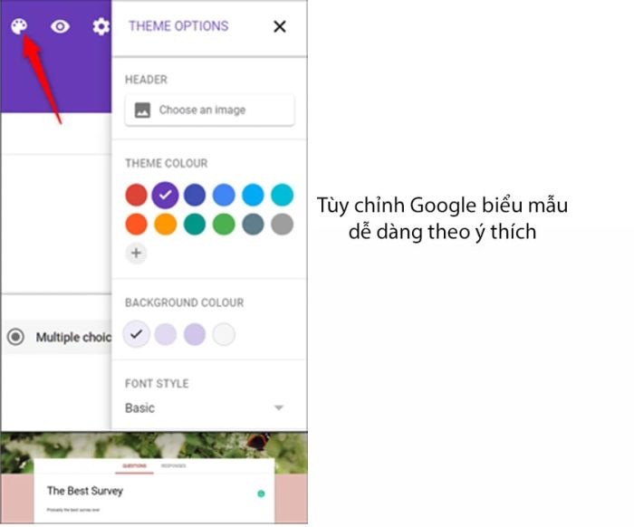 Tùy chỉnh Google Biểu Mẫu