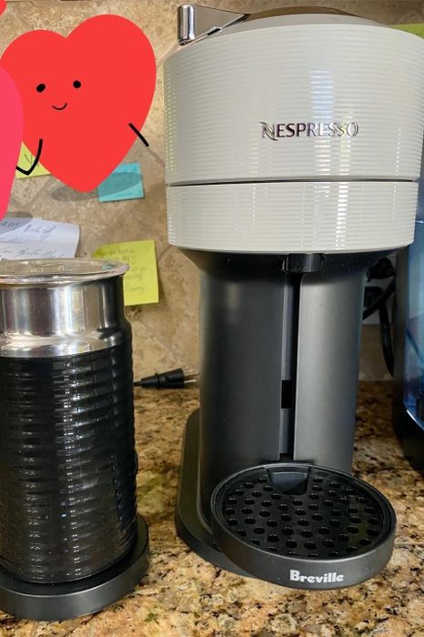 reviewer's photo of their white Nespresso machine