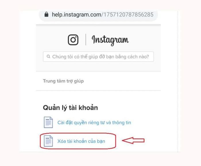 Hướng dẫn xóa tài khoản Instagram trên điện thoại
