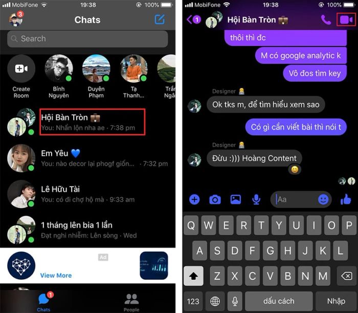 Hướng dẫn gọi video call trên Messenger trên điện thoại