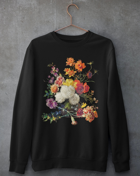 The black floral sweatshirt