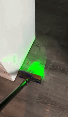 A GIF of a reviewer demonstrating the laser feature