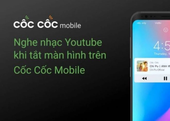 Nghe nhạc YouTube khi màn hình tắt bằng Cốc Cốc