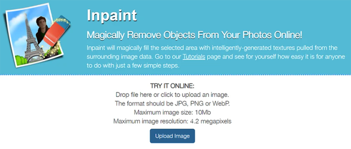 Chọn Upload Image để tải ảnh lên