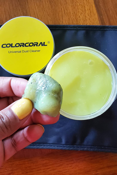 A reviewer shows a small portion of the slime.