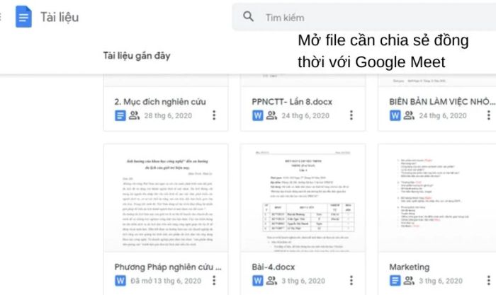 Hướng dẫn chia sẻ màn hình Google Meet với các ứng dụng.