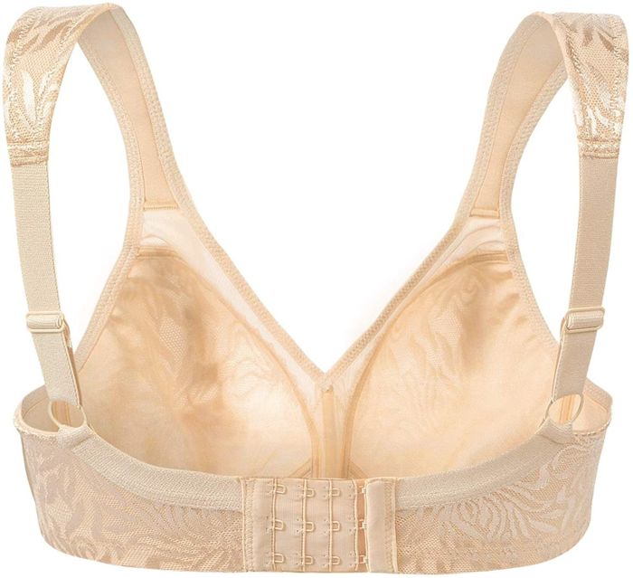 The rear view of the tan bra
