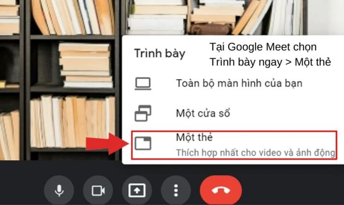 Hướng dẫn chia sẻ màn hình Google Meet với các ứng dụng.