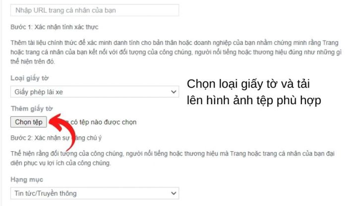 Chọn mục Chọn tệp để tải lên ảnh chụp giấy tờ của bạn.