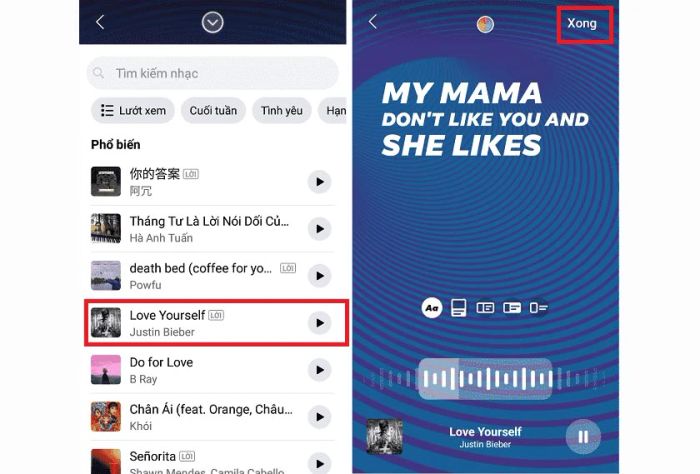 Cách thêm lời bài hát vào Story Facebook