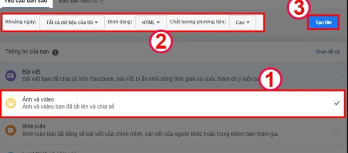 Khôi phục hình ảnh đã bị xóa trên Facebook qua máy tính