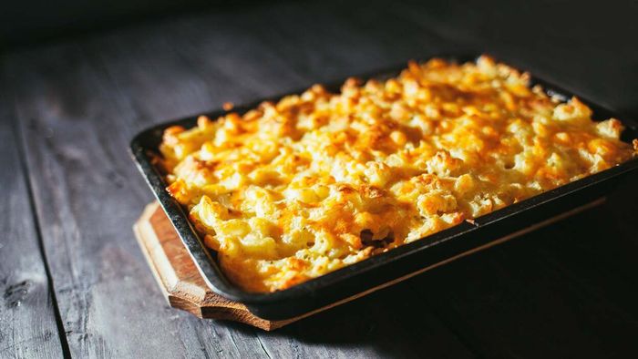 A sheet pan is the perfect way to bake your mac and cheese.