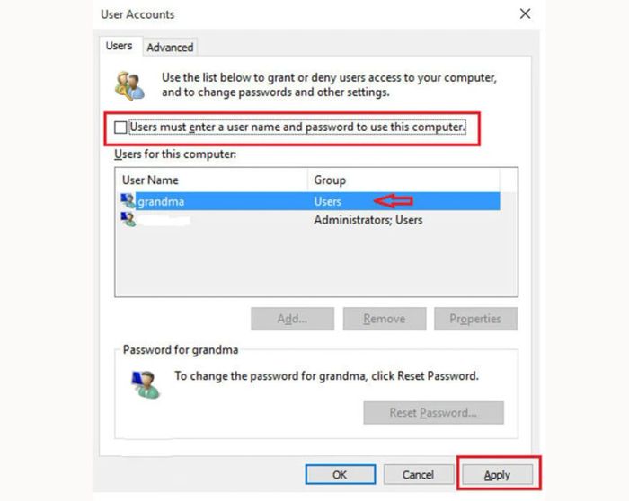 tắt mật khẩu Windows 10