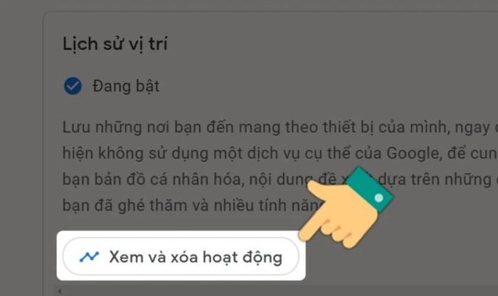Hướng dẫn cách xóa lịch sử tìm kiếm trên Google Maps.