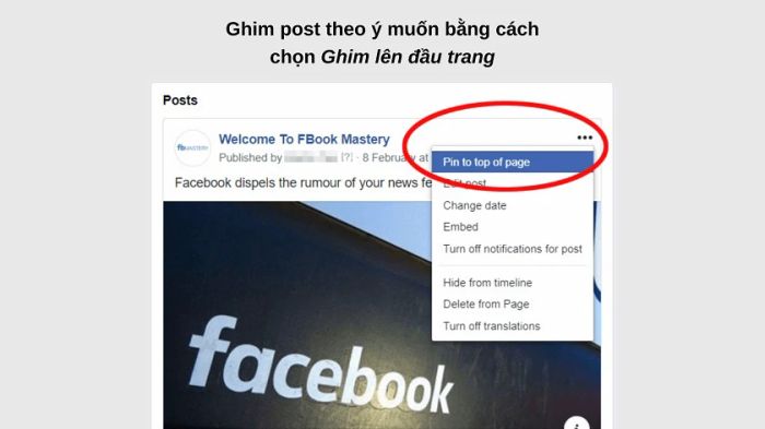 Cách ghim bài viết lên đầu trang Facebook của bạn