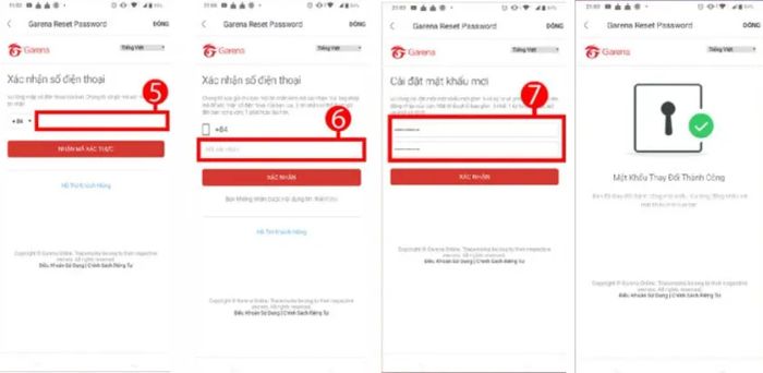 Hướng dẫn đổi mật khẩu Liên Quân qua điện thoại Garena