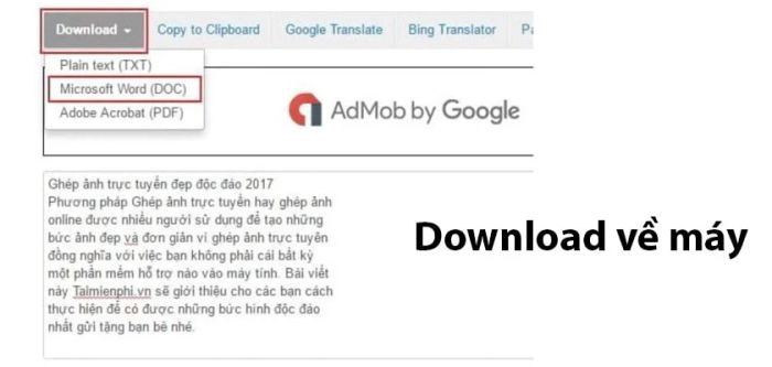 Sử dụng công cụ trực tuyến