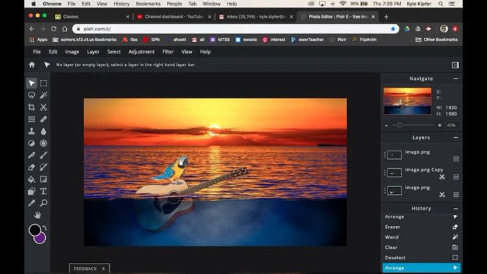Hướng dẫn sử dụng Pixlr để thay đổi kích thước ảnh trực tuyến mà không cần cài phần mềm.