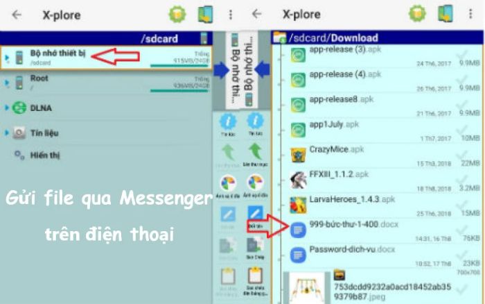 Gửi file qua Messenger
