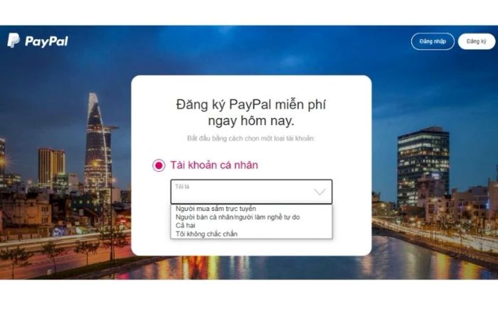 Hướng dẫn tạo tài khoản PayPal