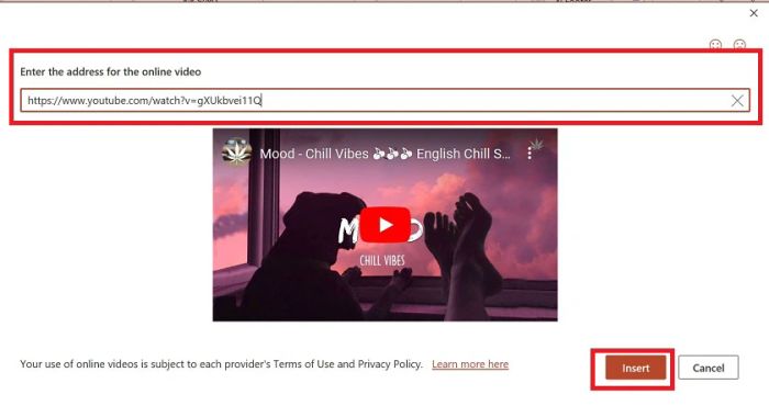 Chọn Video trực tuyến (Online Video)