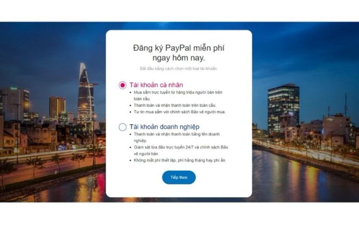 Hướng dẫn tạo tài khoản PayPal