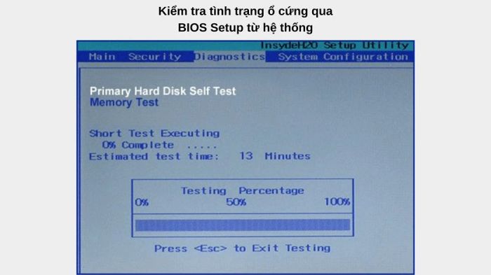 Kiểm tra BIOS ổ cứng laptop