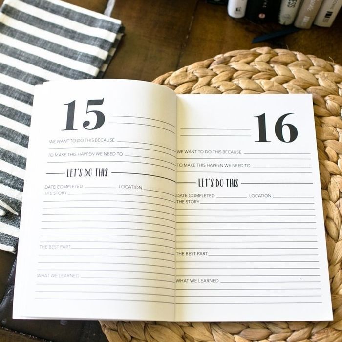 The inner pages of the Our Bucket List booklet.