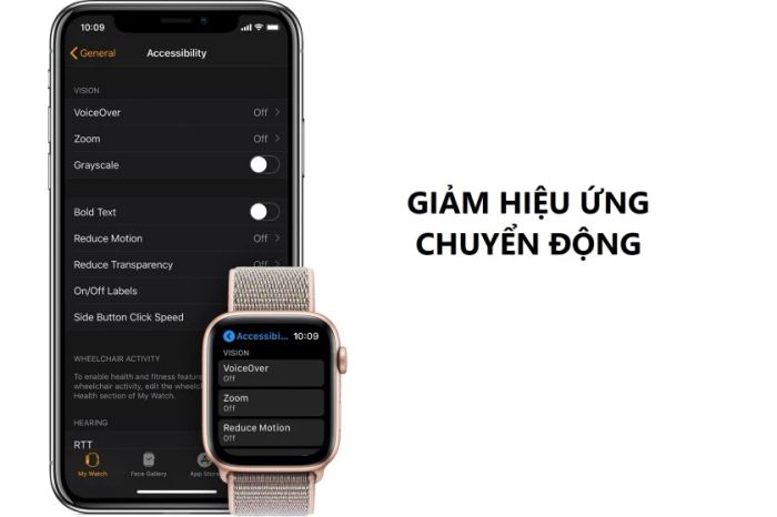 Hướng dẫn tiết kiệm pin Apple Watch bằng cách giảm hiệu ứng chuyển động trên thiết bị.