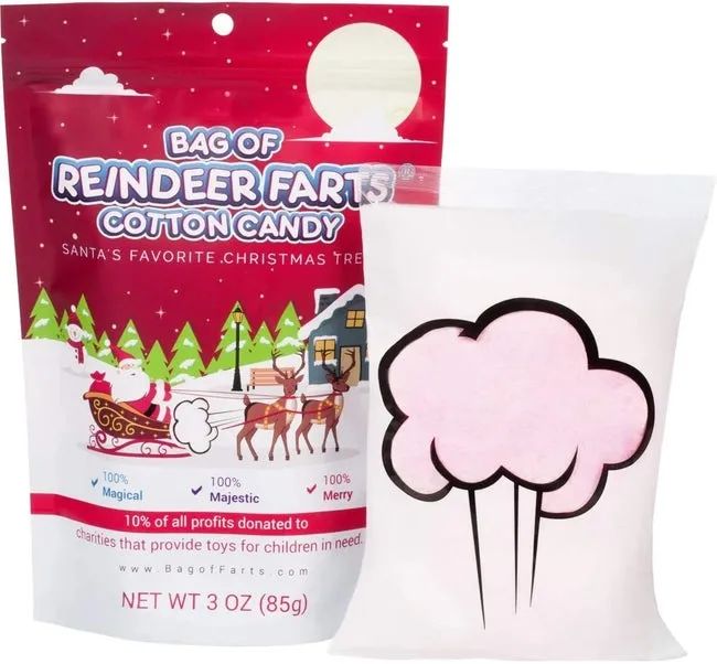 The packaging of the cotton candy