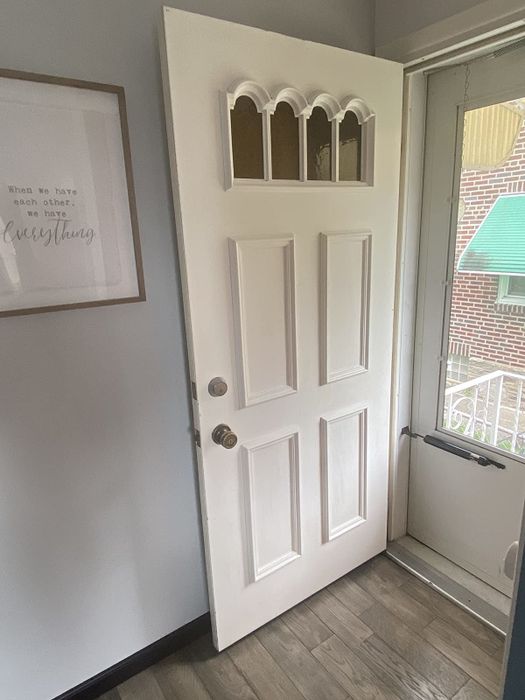 before: the door of the reviewer in white