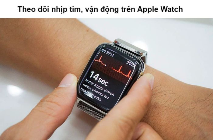 Apple Watch cung cấp tính năng đo nhịp tim và theo dõi sức khỏe, giúp người dùng dễ dàng kiểm soát tình trạng sức khỏe của mình.