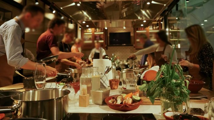 Participants in a culinary workshop.