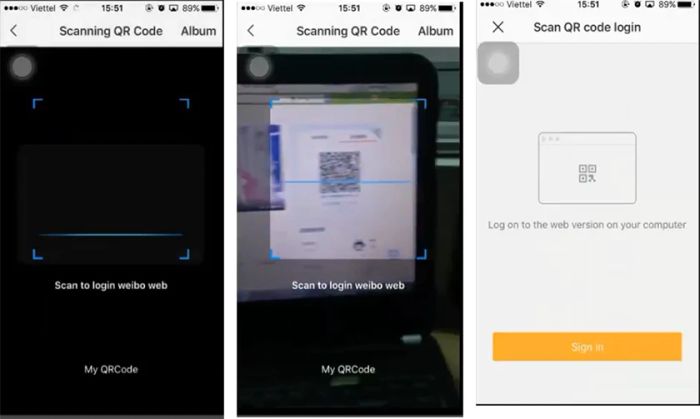 Hướng dẫn đăng nhập Weibo bằng mã QR