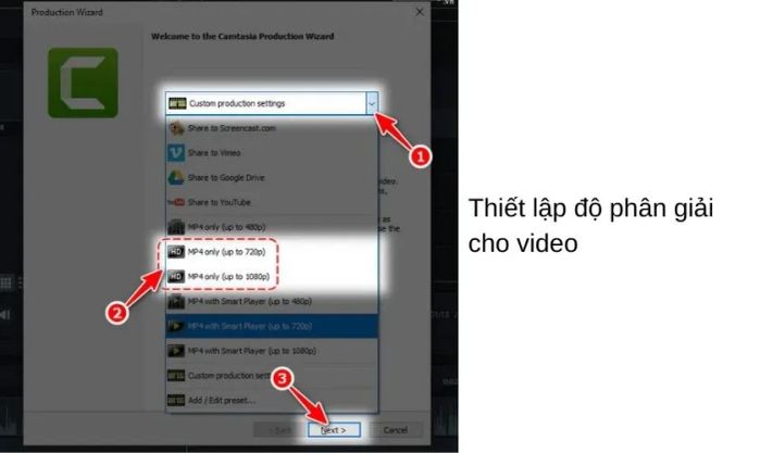 Xuất video từ Camtasia với chất lượng HD, Full HD