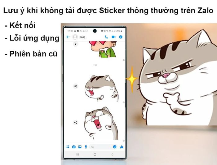 Lưu ý khi không thể tải được Sticker trên Zalo