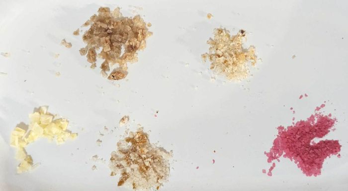 Image showcasing five different types of salts